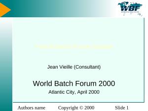 2000 - WBFna - French Batch Forum Update.ppt
