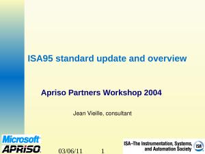 2004 - Apriso - ISA95 standard update and overview.ppt