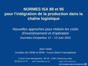 2001 - RockwellExpertiseAgroPharma - Normes ISA 88 et 95 pour lintégration de la production dans la chaîne logistique.ppt
