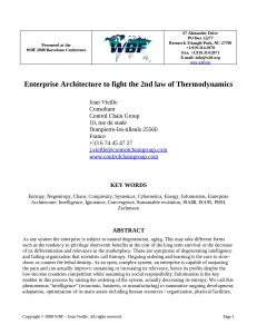 2008 - WBFeu - Enterprise Architecture to fight the 2nd law of Thermodynamics.doc