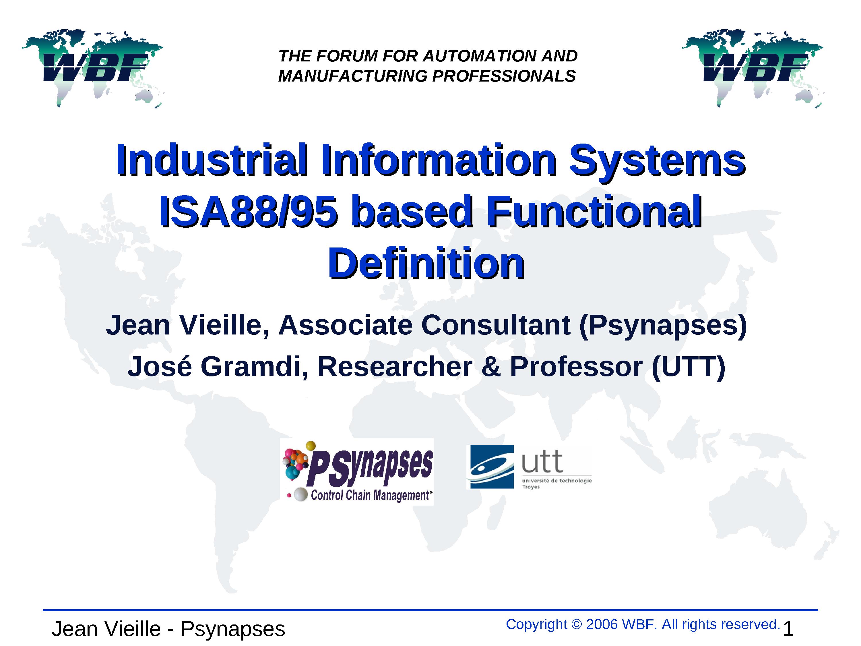 2006 - WBFeu - Industrial Information Systems - ISA8895 based Functional Definition.ppt
