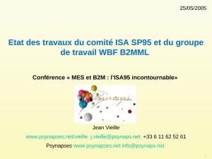2005 - REE Conf S95 - Etat des travaux SP95 et B2MML.ppt