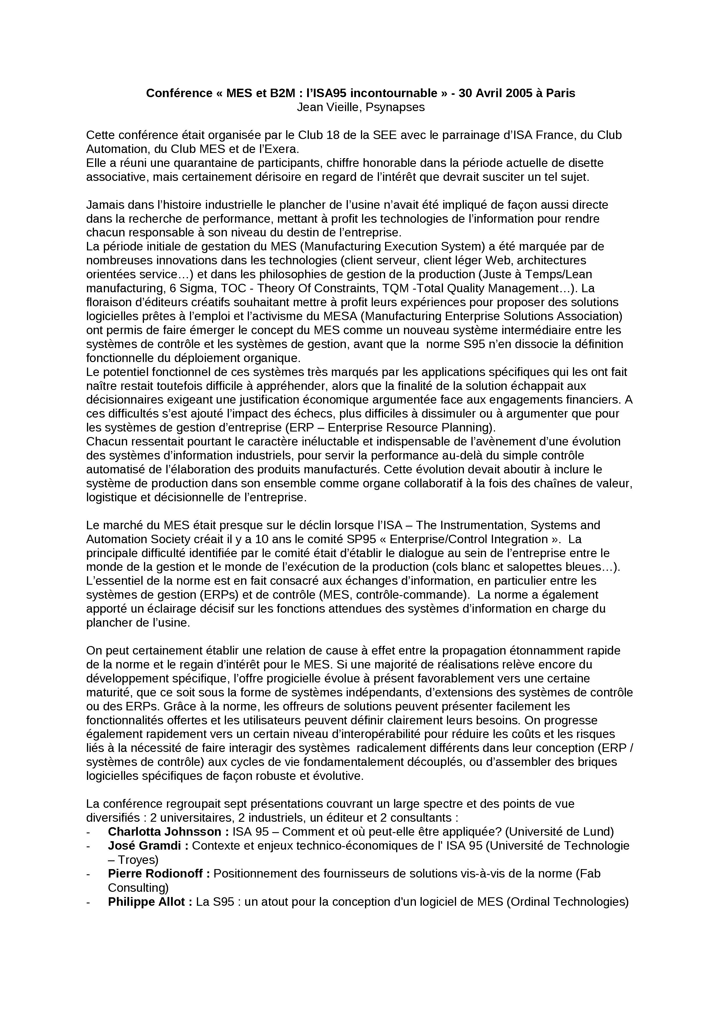 2005 - REE Conf S95 - Report.doc