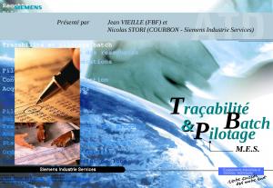 2001 - ProchimPropharma - Tracabilite et Pilotage Batch.ppt