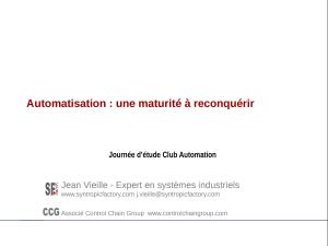 2014 Automatisation : une maturité à reconquérir