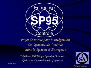 1999 - Exera - Projet de norme pour l Intégration des Systèmes de Contrôle dans le Système d Entreprise.ppt