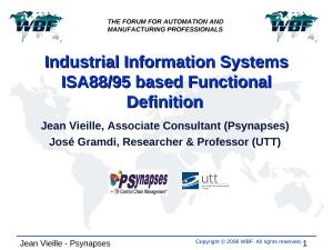 2006 - WBFeu - Industrial Information Systems - ISA8895 based Functional Definition.ppt