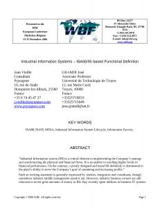 2006 - WBFeu - Industrial Information Systems - ISA8895 based Functional Definition.doc