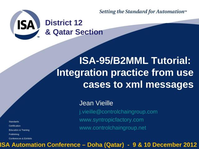 2012 - ISA Doha - Integration practice tutorial.ppt