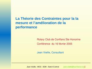 2005 - Rotary - La Théorie des Contraintes pour la la mesure et lamélioration de la performance.ppt